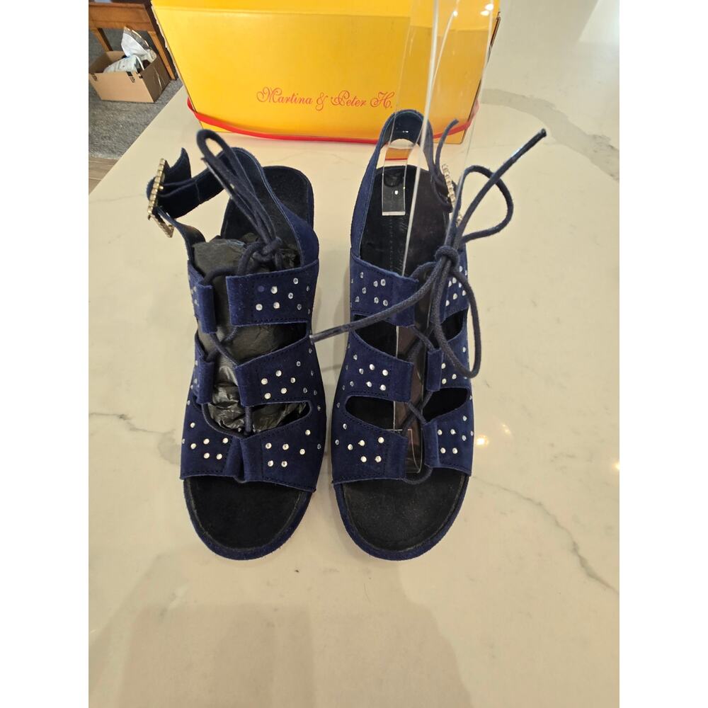 Martina and Peter H Blue Suede shoes size 37 us 6 with box - Picture 4 of 9